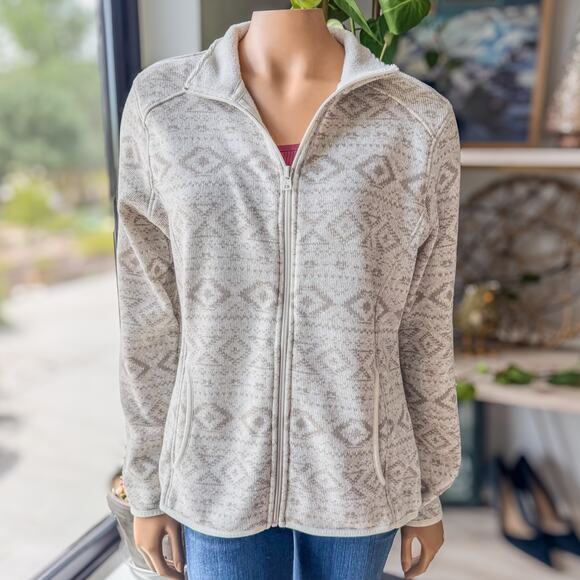 Eddie Bauer Women's Large Southwestern Aztec Full Zip Sweater/Sweatshirt, Fall - Picture 1 of 12
